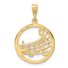 10K Yellow Gold Polished Musical Notes Pendant