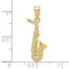 10K Yellow Gold 3-D Saxophone Pendant