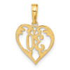 10K Yellow Gold 30 in Heart Cut-out Pendant