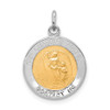 Sterling Silver Rhodium-plated & Vermeil Guardian Angel Medal Pendant