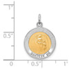 Sterling Silver Rhodium-plated & Vermeil Guardian Angel Medal Pendant