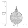 Sterling Silver Rhodium-plated/Plain Back Angel Medal Pendant