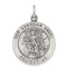 Sterling Silver Antiqued Guardian Angel Medal Pendant QC3627