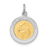 Sterling Silver Rhodium-plated & Vermeil Holy Communion Medal Pendant