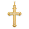 14K Yellow Gold Hollow Polished Cross Pendant