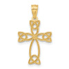 14K Yellow Gold Celtic Knot Cross Pendant