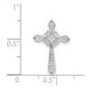 Sterling Silver Rhodium-plated CZ Cross Chain Slide Pendant QC9387