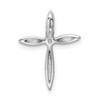 Sterling Silver Rhodium-plated Center CZ Passion Cross Chain Slide Pendant