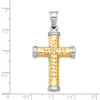 14K Two-tone Gold and Rhodium-plating Reversible Cross Pendant