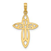 14K Yellow Gold Polished Fancy Cut-out Cross Pendant