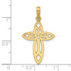 14K Yellow Gold Polished Fancy Cut-out Cross Pendant