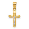 14K Two-tone Gold Polished and Textured Crucifix Pendant XR2089