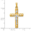 14k Two-tone Gold Hollow Crucifix Pendant