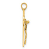 14K Yellow Gold Polished Crucifix and St Benedict Pendant