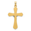 14k Two-tone Gold Grooved Hollow INRI Crucifix Pendant