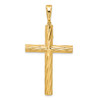 14K Yellow Gold Polished and Textured Crucifix Pendant C4964