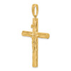 14K Yellow Gold Polished and Textured Crucifix Pendant C4964