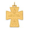 14K Yellow Gold Solid Polished/Satin Large 4-Way Medal Pendant Cross