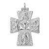 Sterling Silver Rhodium-plated Reversible 4-way Medal Pendant