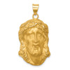 14K Yellow Gold Hollow Polished/Satin Large Jesus Medal Pendant