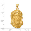 14K Yellow Gold Hollow Polished/Satin Large Jesus Medal Pendant