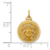 14K Yellow Gold Polished/Satin Small Round Jesus Medal Pendant