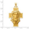 14K Yellow Gold Hollow Polished/Satin Jesus Cross Medal Pendant