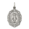 Sterling Silver Antiqued Miraculous Medal Pendant QC3499