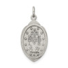 Sterling Silver Antiqued Miraculous Medal Pendant QC5504