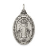Sterling Silver Antiqued Miraculous Medal Pendant QC445
