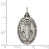 Sterling Silver Antiqued Miraculous Medal Pendant QC445