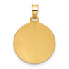 14K Yellow Gold and White Rhodium-plating Hollow Miraculous Mary Plain Back Medal Pendant