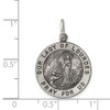 Sterling Silver Antiqued Our Lady of Lourdes Medal Pendant