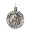 Sterling Silver Antiqued Our Lady of Sorrows Medal Pendant