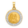 14K Yellow Gold and Rhodium-plating Hollow Lady of Sorrows Pendant