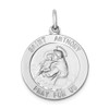 Sterling Silver Rhodium-plated Saint Anthony Medal Pendant