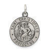 Sterling Silver Antiqued St. Christopher Medal Pendant QC462