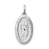 Sterling Silver Rhodium-plated St. Christopher Medal Pendant QC3552