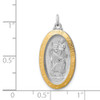 Sterling Silver Rhodium-plated & Vermeil St. Christopher Medal Pendant