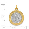 Sterling Silver Rhodium-plated & Gold-plated St. Christopher Medal Pendant