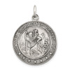 Sterling Silver Antiqued St. Christopher Medal Pendant QC3533