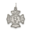 Sterling Silver Antiqued Saint Florian Badge Medal Pendant