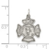 Sterling Silver Antiqued Saint Florian Badge Medal Pendant