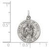 Sterling Silver Antiqued Saint Francis of Assisi Medal Pendant QC5726