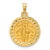 14K Yellow Gold Hollow St. Jude Thaddeus Medal Pendant