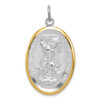 Sterling Silver Reversible Rhodium-plated & Vermeil St. Michael Medal Pendant