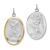 Sterling Silver Reversible Rhodium-plated & Vermeil St. Michael Medal Pendant