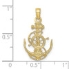 10K Yellow Gold Small Anchor w/Wheel Pendant