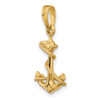 10K Yellow Gold 3-D Anchor with Rope Pendant 10C3343