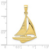 10K Yellow Gold 2-D Sailboat Pendant